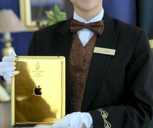 The ultimate hotel check-in, complete with 24-carat gold iPad