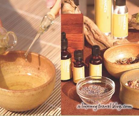 Spa oils and herbs
