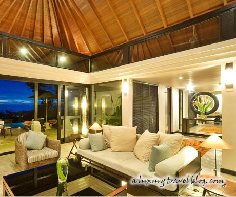 A comfortable and spacious living room with a sea view