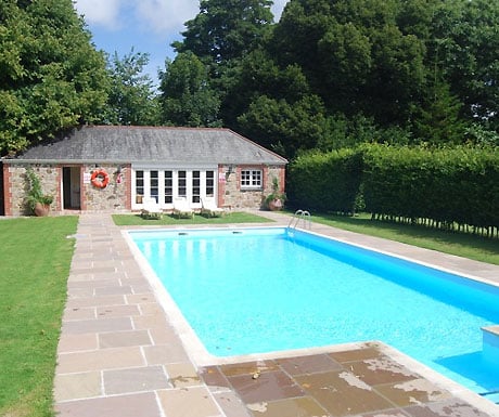 Swimming pool at Trewinnard Holiday Cottages