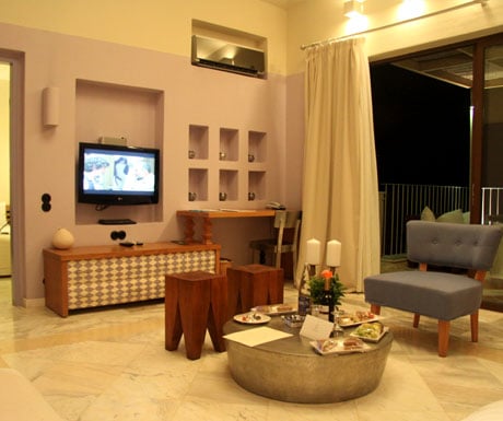 Domes of Elounda living room