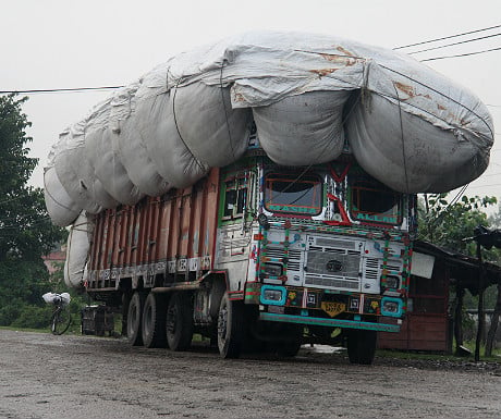 Overloaded truck