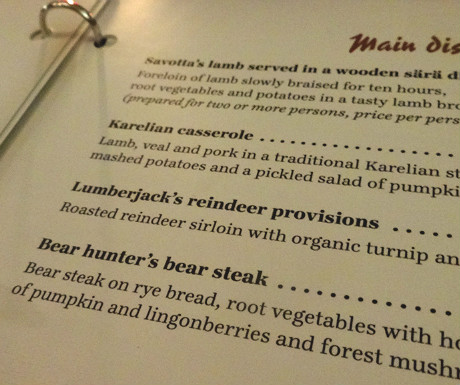 Bear on the menu