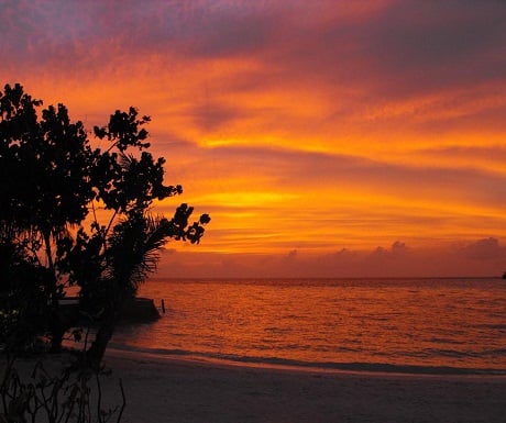 Sunset in the Maldives