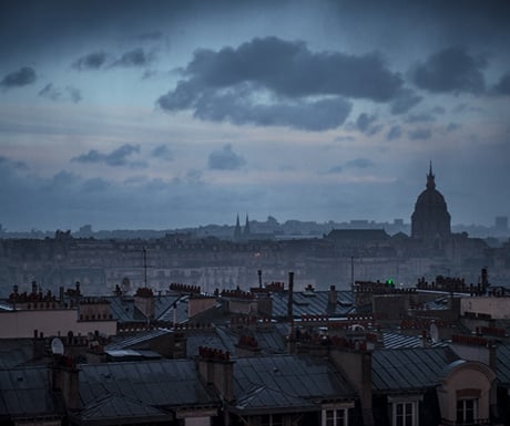 Dusk storm over Paris