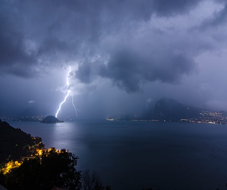 Lightning bolt over Bellagio