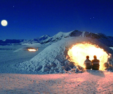 Sleeping in an igloo