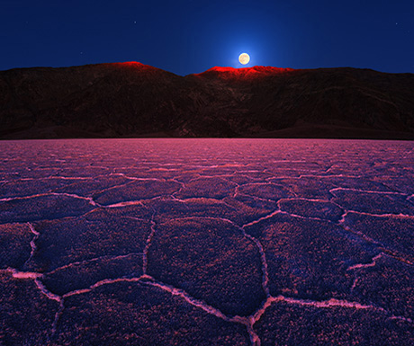 Moon rise over Badwater