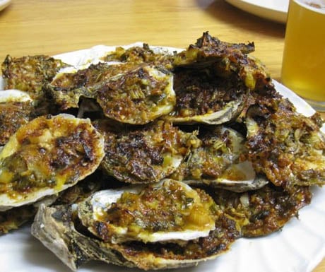 Grilled oysters