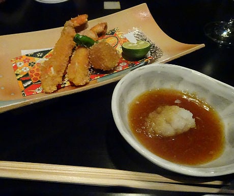 Mikuni snow crab tempura with white radish