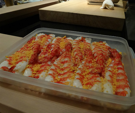 Sushi Sora Restaurant marinated prawn