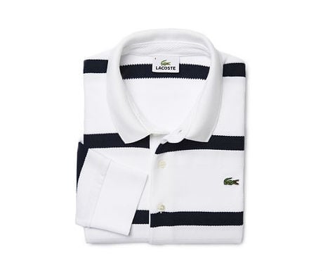 Regular fit polo with herringbone stripes from Lacoste