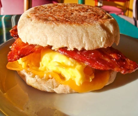 English muffin breakfast at Model Bakery 