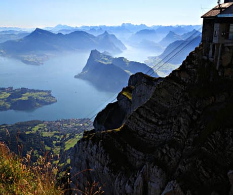 Looking out from aeriel tramway on Mt Pilatus