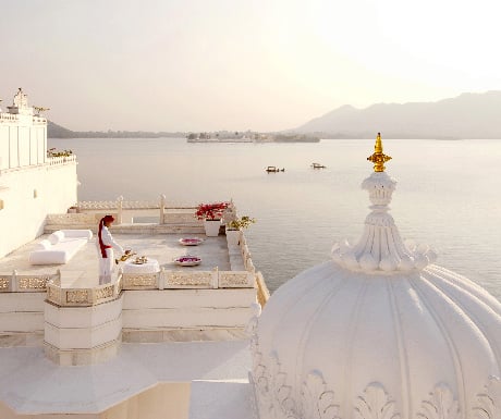 1. Dine at Bhairo restaurant; stay at Taj Lake Palace