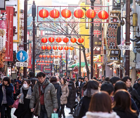 Crowds in Yokohama