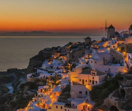 Oia at sunset