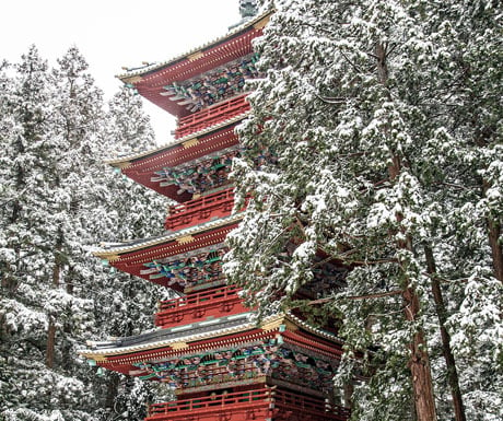 The five-storeyed pagoda of Toshogu at Nikko