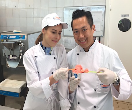 Couple from Taiwan learning to make gelato