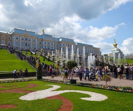 Peterhof Palace Fountains Gardens Outside St Petersburg Russia