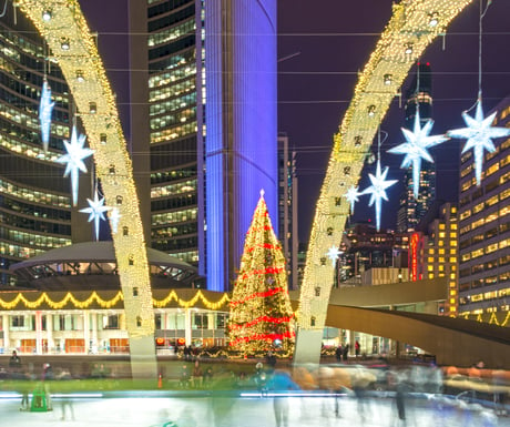 Christmas Decorations at Nathan Phillip Square in Toronto