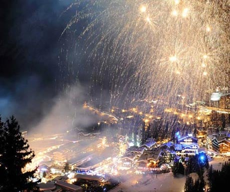 Firework celebrations at NY in Courchevel