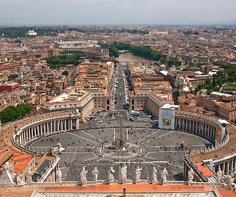 View from the dome of St Peters