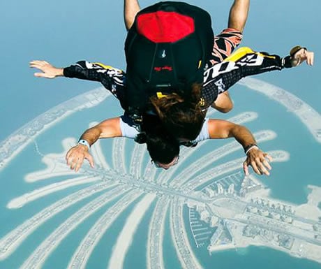 Skydiving over the Palm in Dubai