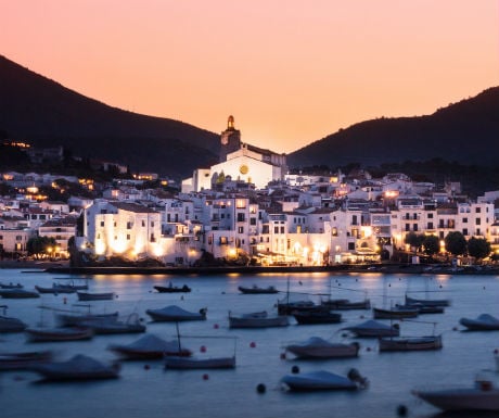 Cadaques boats at sunset