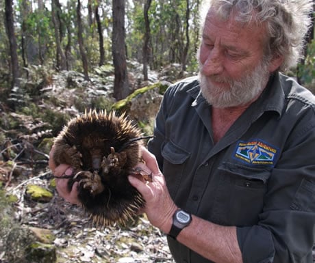 Craig Bushie Williams  with an echidna