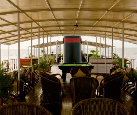 A deck on an elegant Pandaw vessel