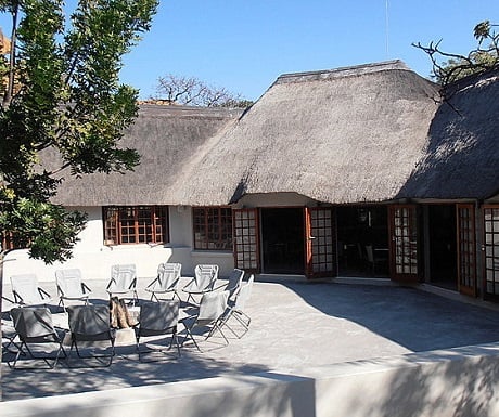 Lounge and boma gathering places at Monate Game Lodge