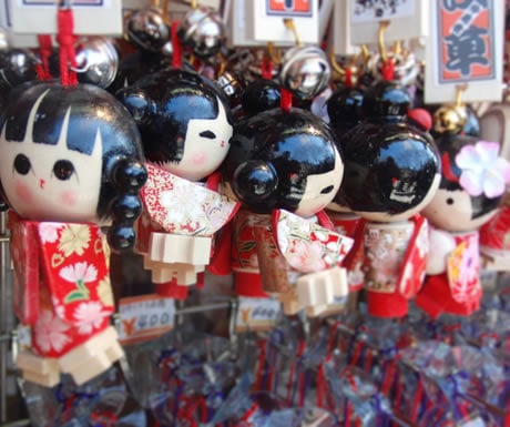 Souvenirs on a street stall in Asakusa, Tokyo