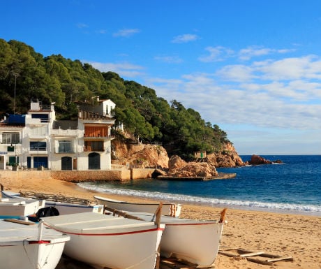 Tamariu boats on beach