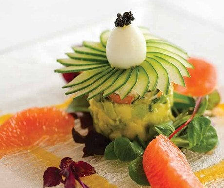 Crab lobster prawn and avocado tian