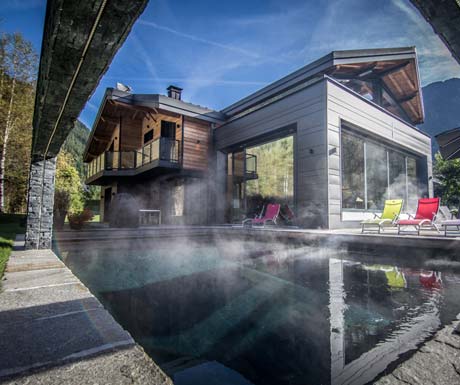 Outdoor pool at chalet dalmore 