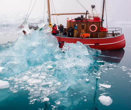 Frans Lanting (in red parka) with Visionary Wild Greenland 