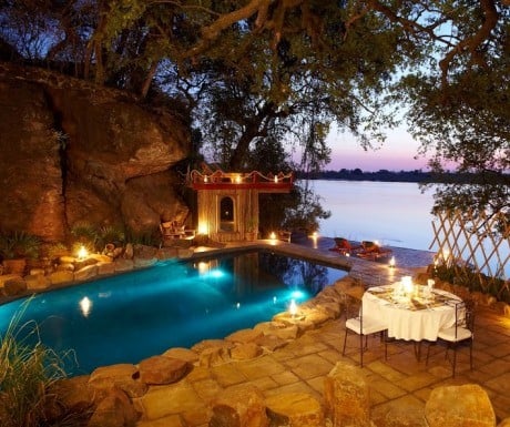 Candelit dinner at Tongabezi Lodge Victoria Falls