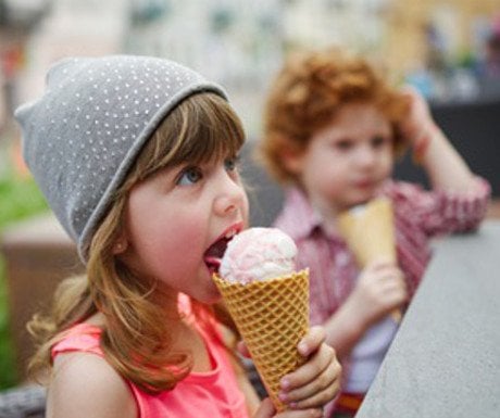 Girl eating ice cream