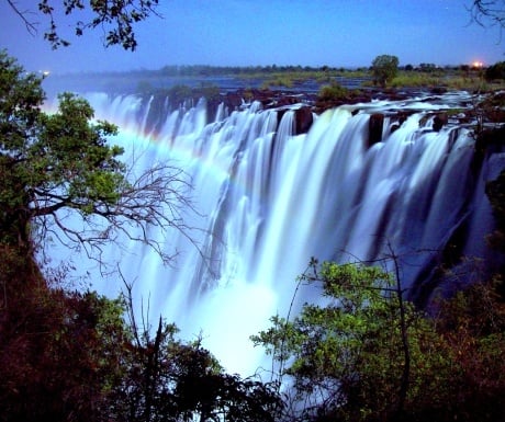 Moonbow at Victoria Falls at night Tongabezi Lodge