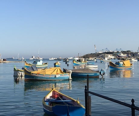 Harbour scene at Valetta, Malta