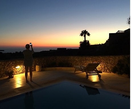 Sunset from luxury rental villa, Gozo