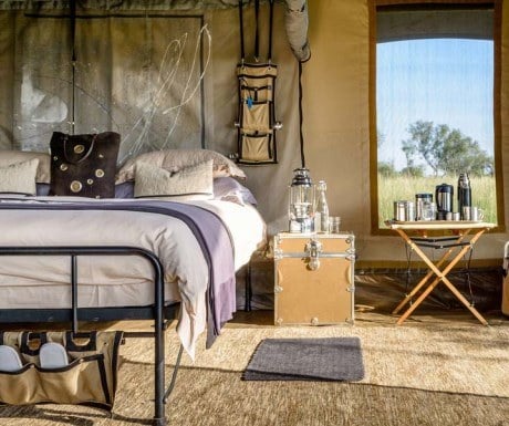 Singita explorer mobile camp luxury bedroom suite Serengeti Tanzania