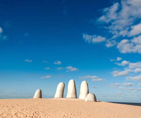 Hand Sculpture, the symbol of Punta del Este, Uruguay