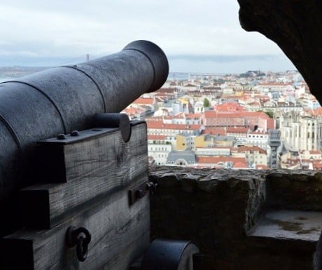 Canon at Sao Jorge Castle, Lisbon, Portugal