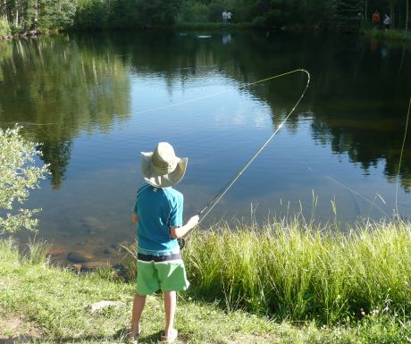 Child fishing at Tumbling River