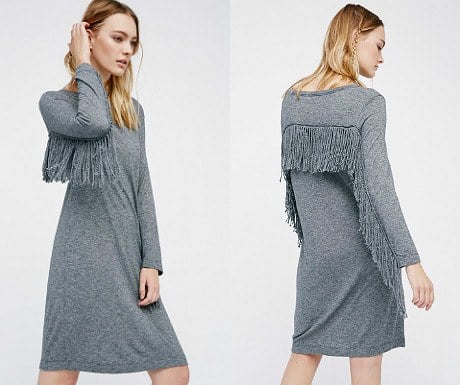 Winter fringe T-shirt dress