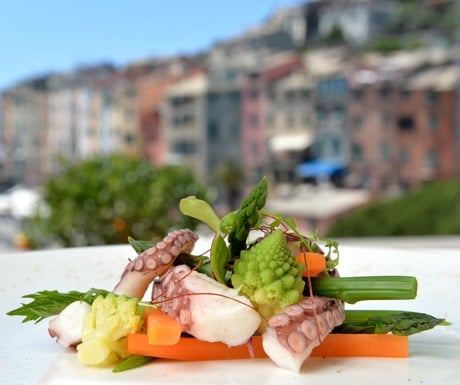 Steamed Tentacles with Vegetables and Organic Lemon Juice