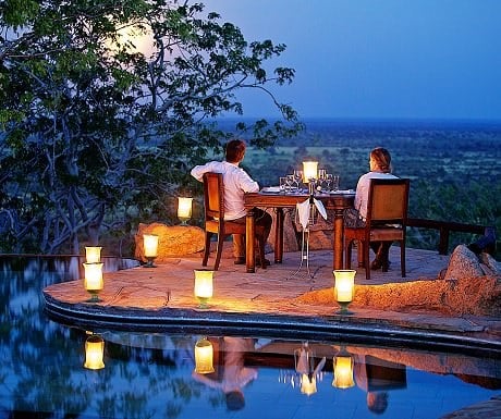 Poolside dining At Elsa Kopje in Meru National Park