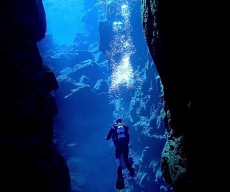 Diving in Silfra Iceland